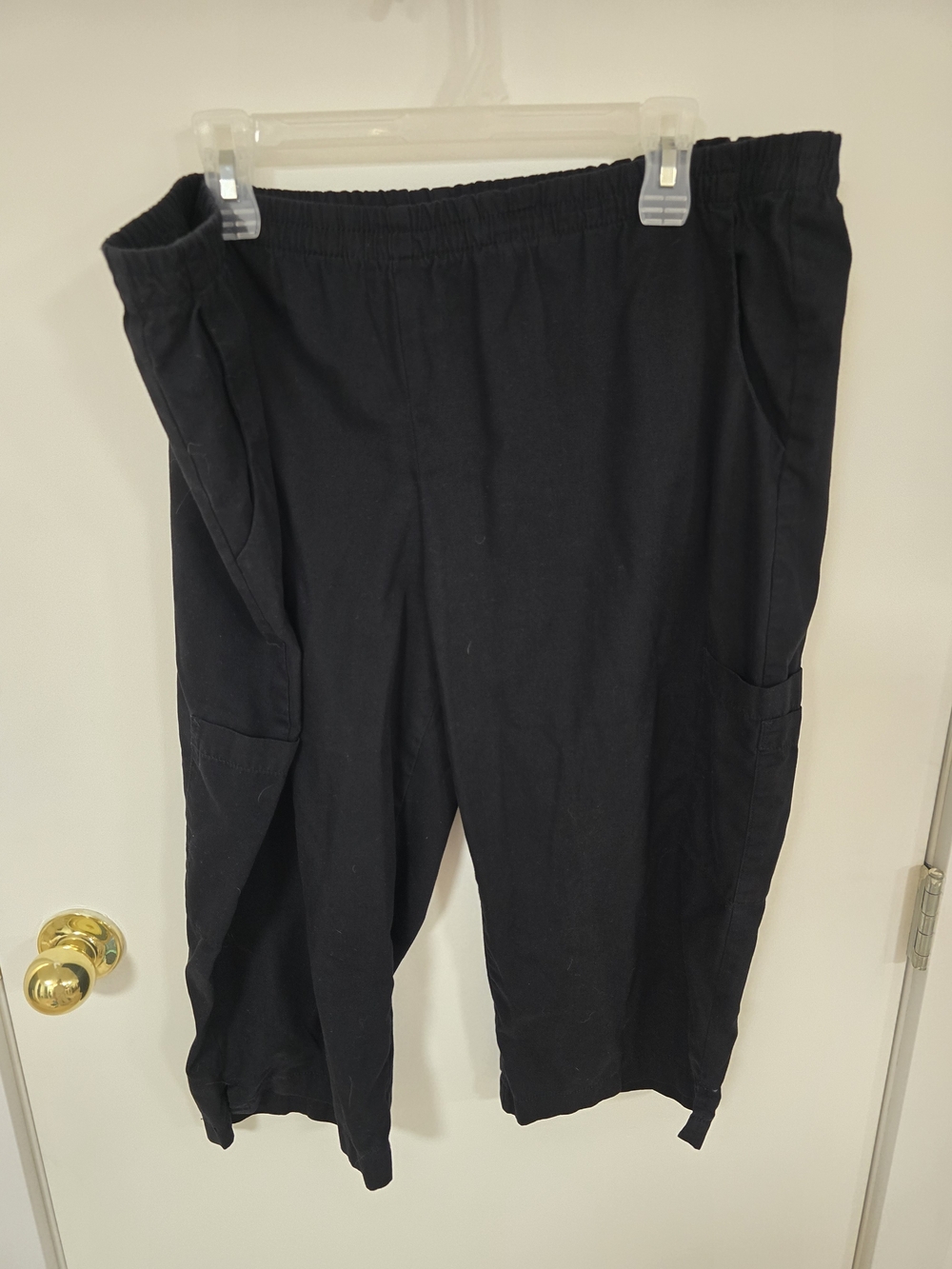 Men's Black Cargo Pants with Elastic Waist
